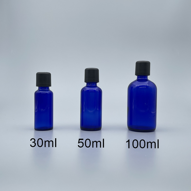 精油瓶 進口 藍 下壓式安全蓋 30cc