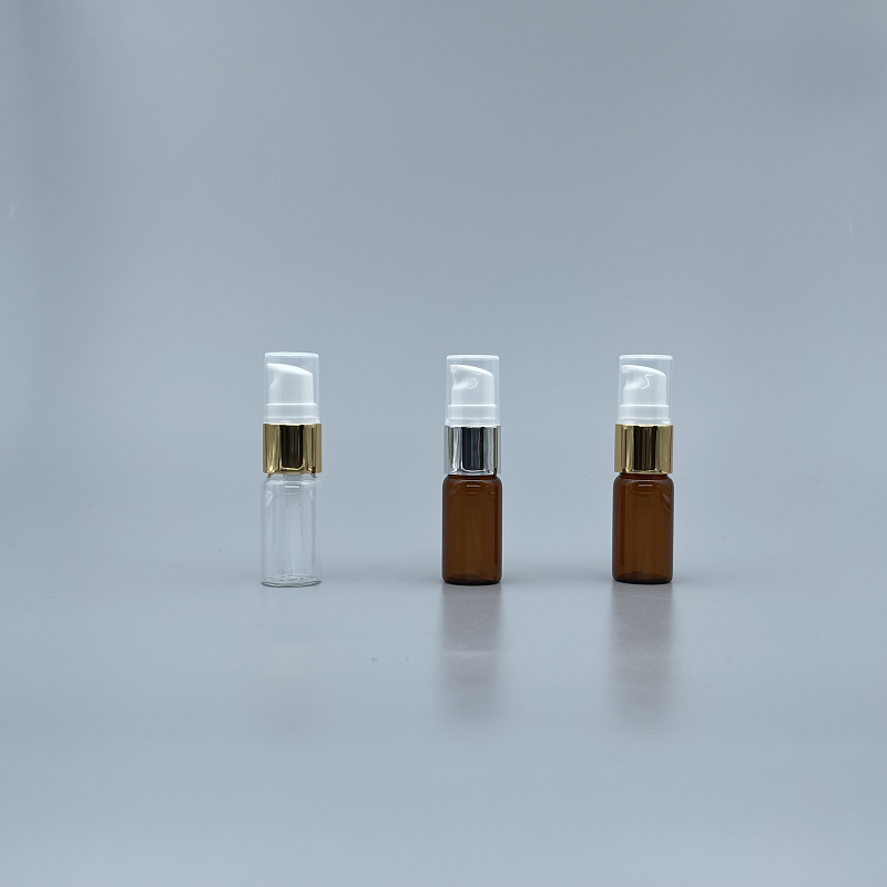 壓瓶 10ml 22x54茶色+18牙亮金頭+PP小蓋