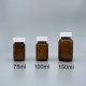 玻璃瓶 茶色 白安全蓋+封口紙 75ml