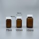 玻璃瓶 茶色 白安全蓋+封口紙 100ml
