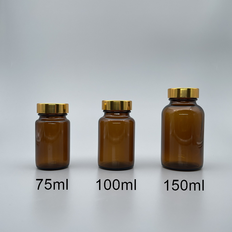 玻璃瓶 茶色 金蓋9# 100ml GM-100RT