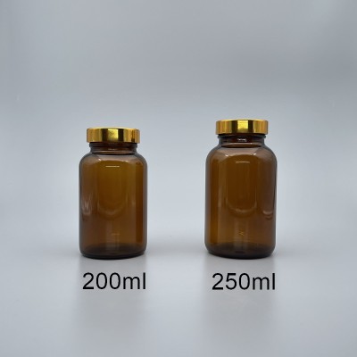 玻璃瓶 茶色 45mm金蓋11# 200ml
