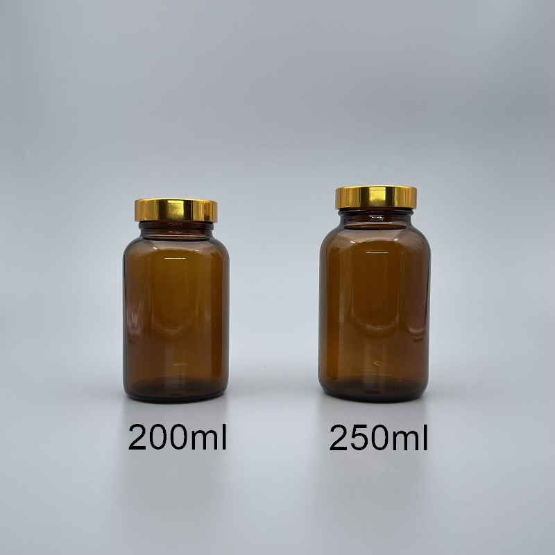 玻璃瓶 茶色 45mm金蓋11# 250ml