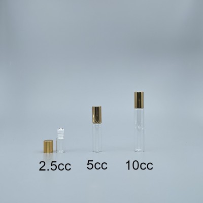 滾珠瓶 透明 2.5cc  鋼珠頭 金蓋 15x30mm