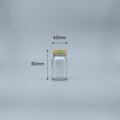 透明玻璃瓶 7K 黃鐵蓋 60ml