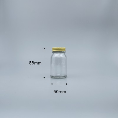 透明玻璃瓶 10K 黃鐵蓋 85ml