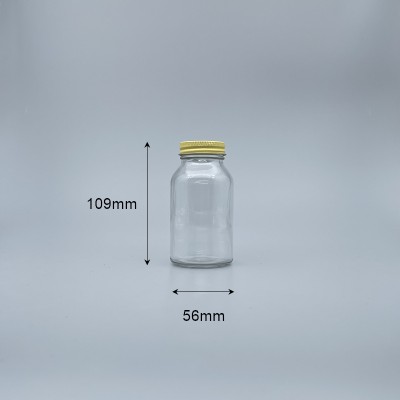 透明玻璃瓶 12K 黃鐵蓋 160ml