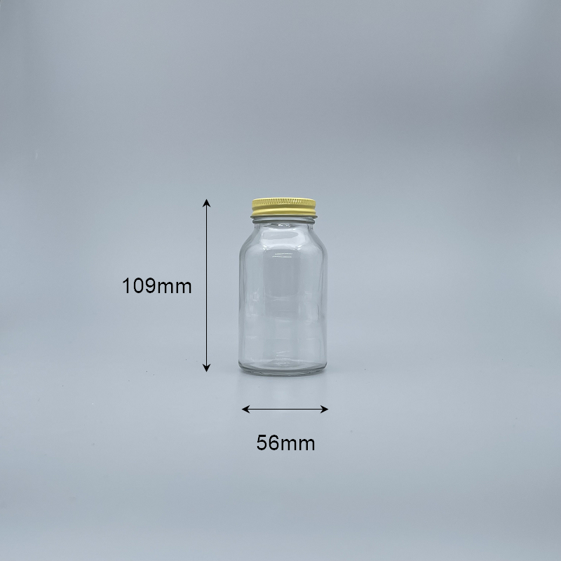 透明玻璃瓶 12K 黃鐵蓋 160ml