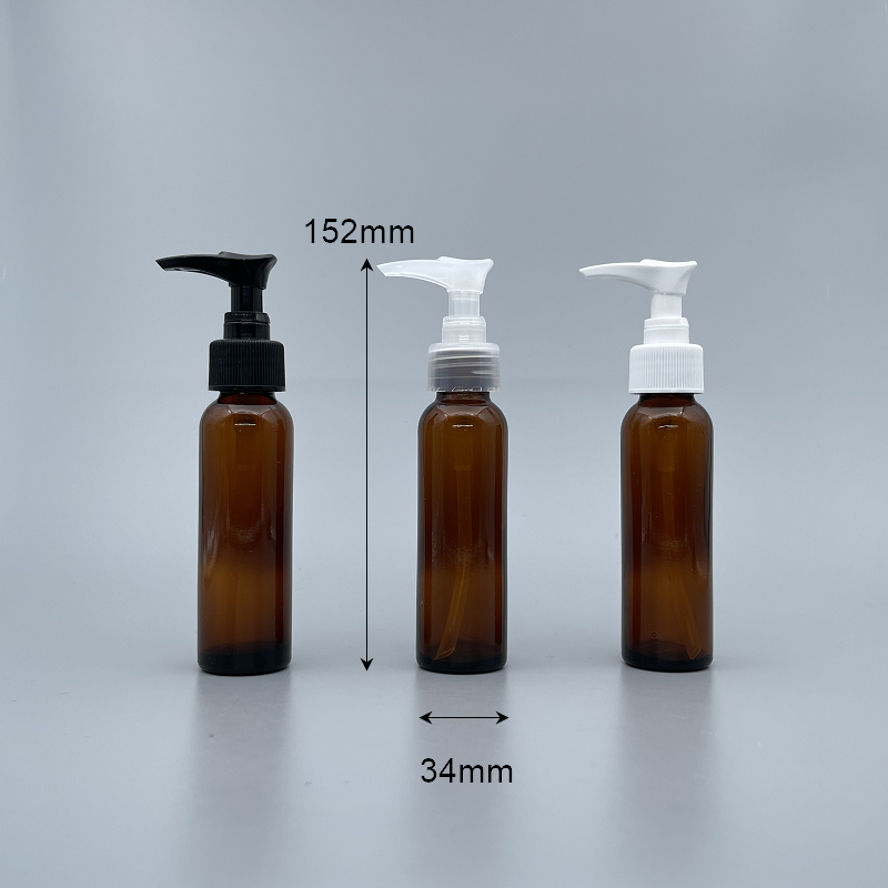 壓瓶 茶玻 60ml 24牙白壓頭