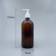壓瓶 茶玻 500ml 28牙白壓頭