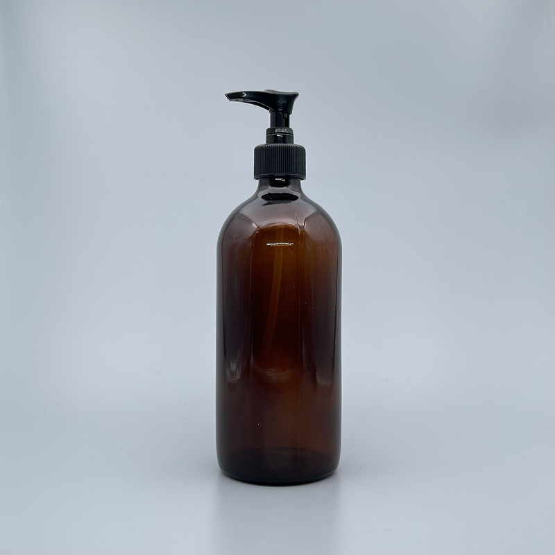 壓瓶 茶玻 500ml 28牙黑壓頭