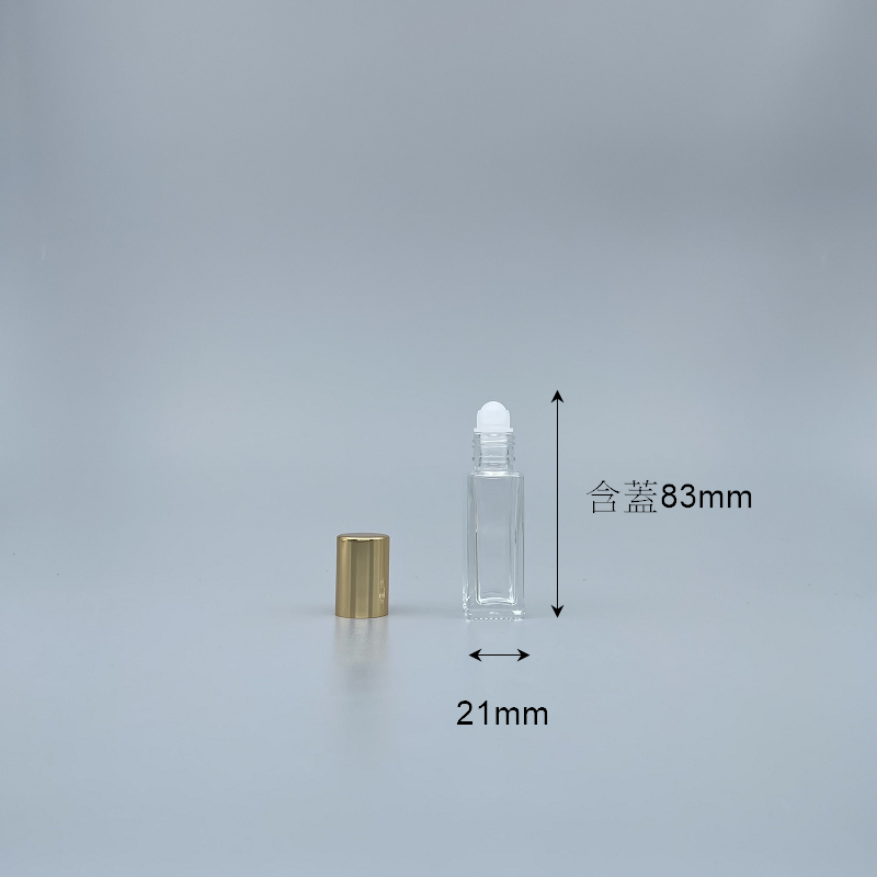 滾珠瓶 玻璃四角型 11cc 銀蓋