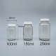 玻璃瓶 透明 白蓋+封口紙 100ml F-3123
