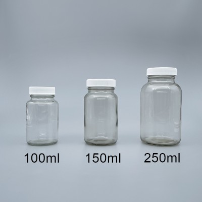 玻璃瓶 透明 白蓋+封口紙 150ml 3110A#
