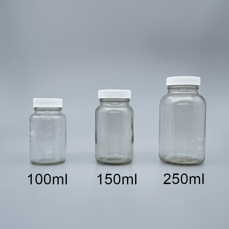 玻璃瓶 透明 白蓋+封口紙 250ml 3125A#