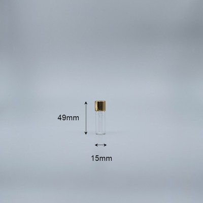 玻璃瓶 茶色 4ml  15mm金蓋+15x45瓶身