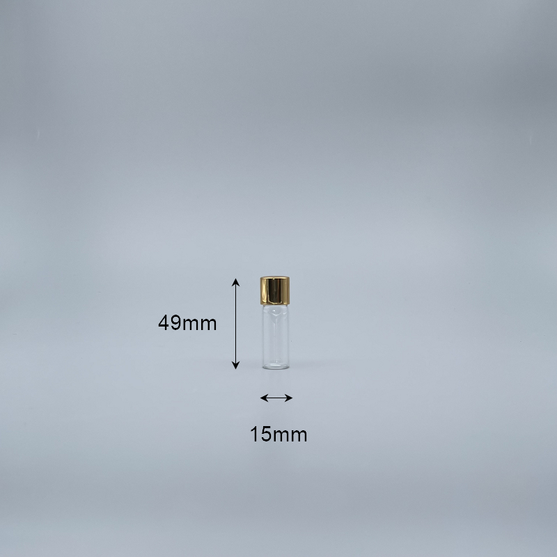 玻璃瓶 茶色 4ml  15mm金蓋+15x45瓶身