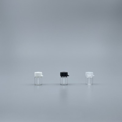 玻璃瓶 1.5cc 透明+白色外套蓋 15x22.5mm