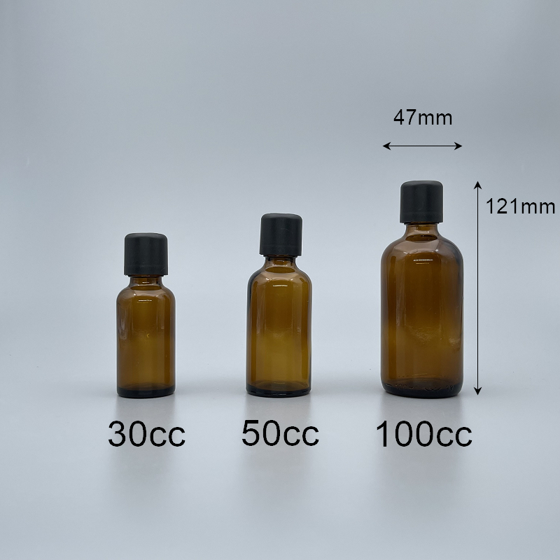 精油瓶 德國 茶色 下壓式安全蓋 100cc