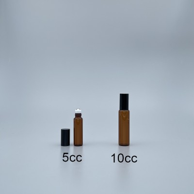 滾珠瓶 茶色 10cc 鋼珠頭 黑蓋 18x65mm