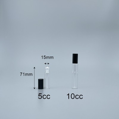 滾珠瓶 透明 5cc  鋼珠頭 黑蓋 15x52mm