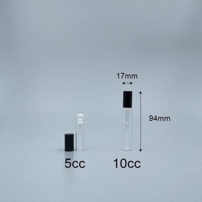 滾珠瓶 透明 10cc 鋼珠頭 黑蓋 17x75mm