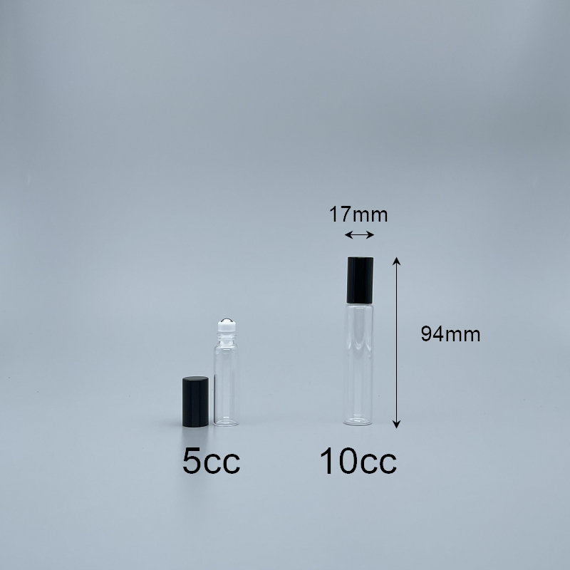 滾珠瓶 透明 10cc 鋼珠頭 黑蓋 17x75mm