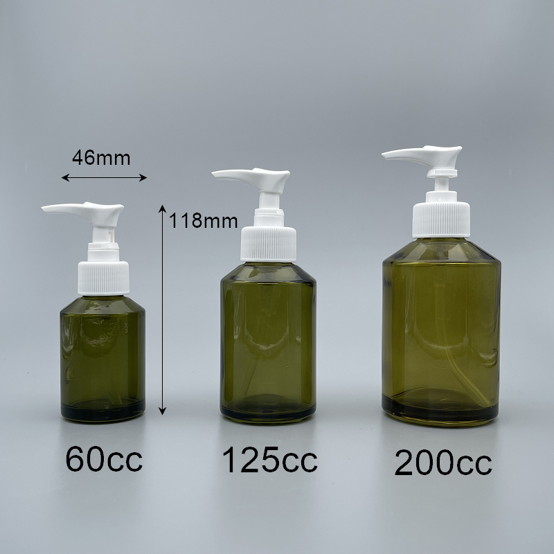 精油瓶 淺綠 斜肩型+白壓頭 60cc