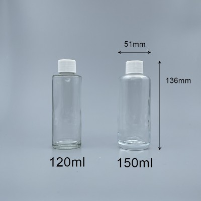 玻璃瓶 透玻 150ml 條紋蓋+5.5#無洞內塞