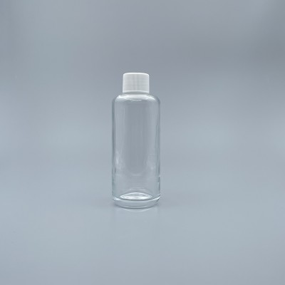 玻璃瓶 透玻 150ml 24牙條紋白蓋+2墊片