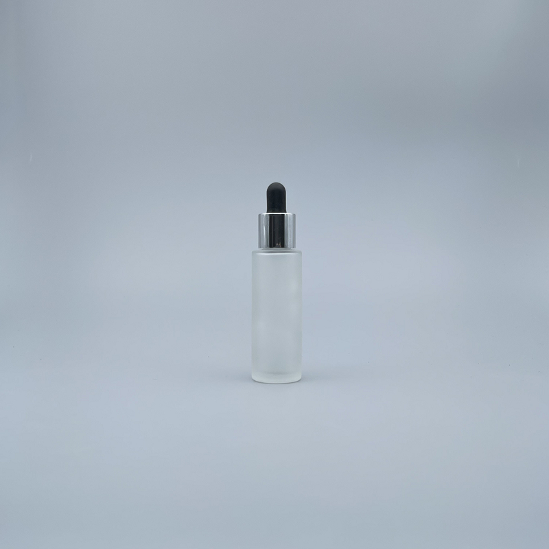 滴瓶 毛玻 30ml L-0307 亮銀蓋+有洞塞