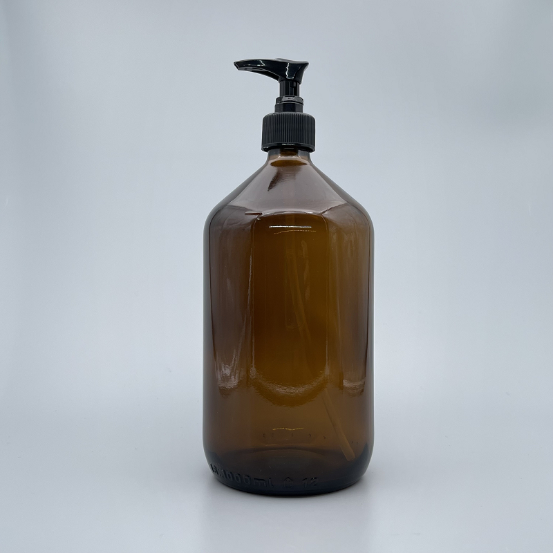 精油壓瓶 德國 茶 斜肩    1L 黑壓頭