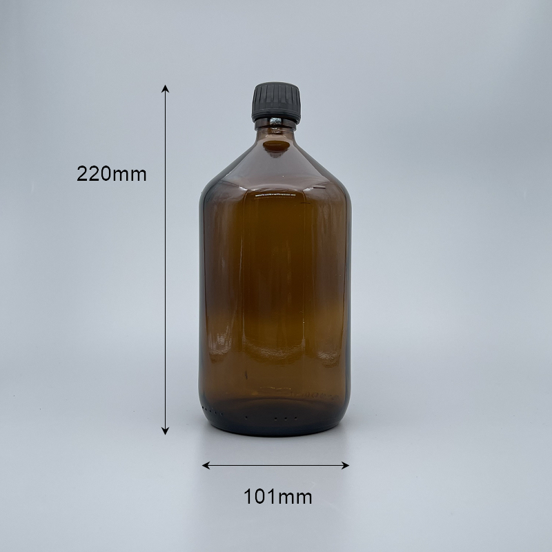 精油瓶 德國 茶 斜肩 28牙安全白蓋 1L