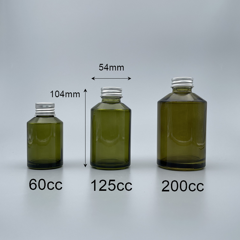 精油瓶 淺綠 斜肩型 全鋁蓋 125cc