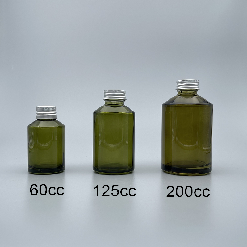 精油瓶 淺綠 斜肩型 全鋁蓋 125cc