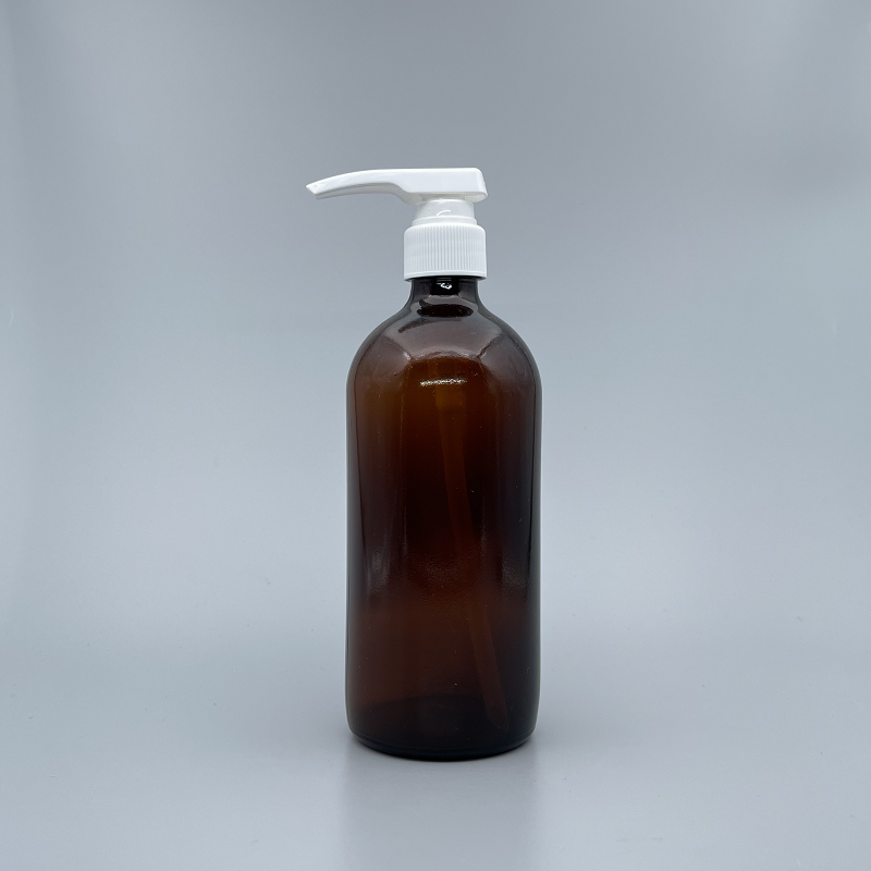 壓瓶 茶玻 500ml 3.5ml出量28牙白壓頭