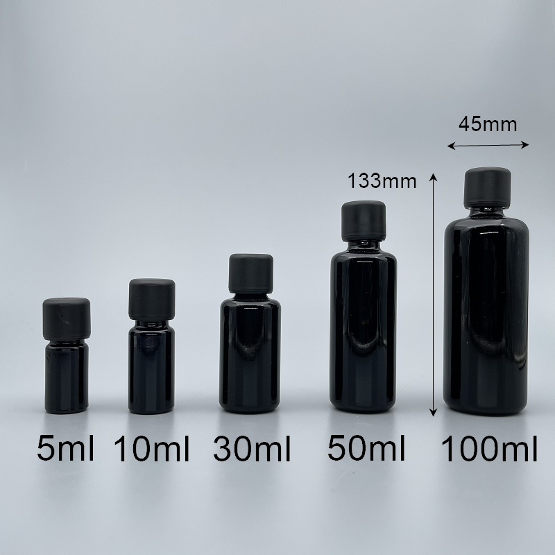 紫晶瓶 黑色平面安全蓋 100ml