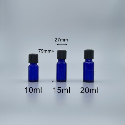精油瓶 進口 藍 下壓式安全蓋 15cc