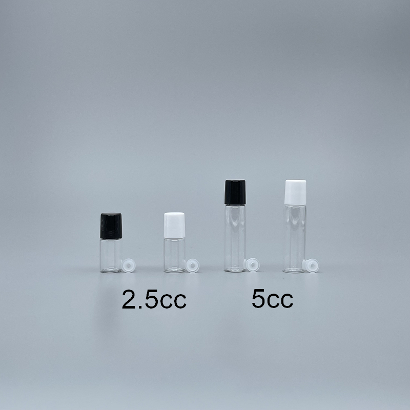 拍拍瓶 2.5cc 透明+白蓋附有洞內塞 15x30mm