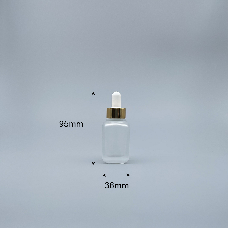 滴瓶 四角型毛玻銀蓋 30ml L-0301