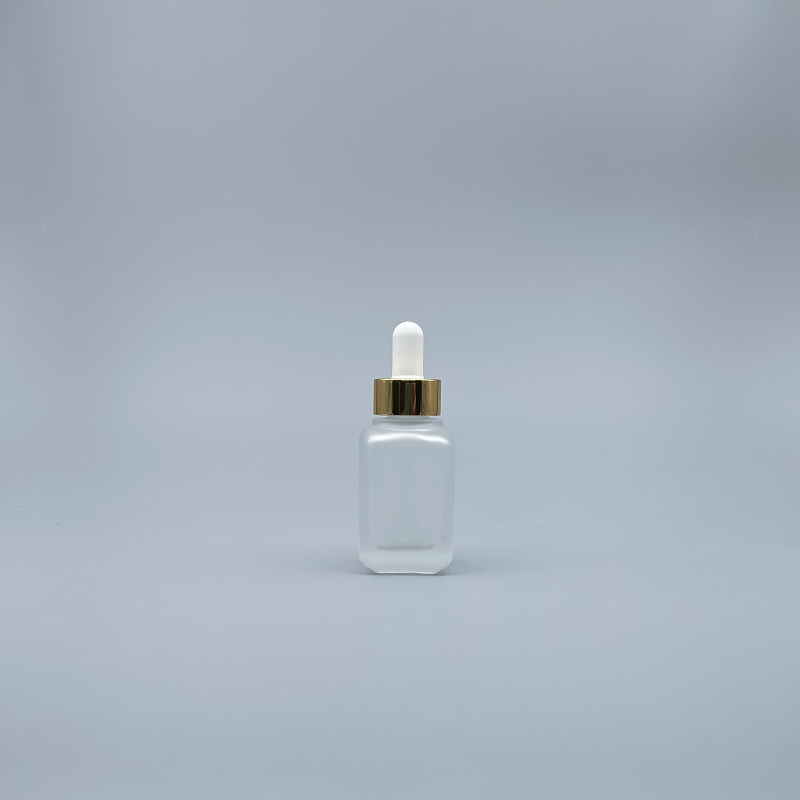 滴瓶 四角型毛玻金蓋 30ml L-0301