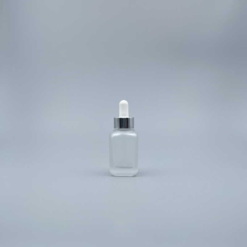 滴瓶 四角型毛玻銀蓋 30ml L-0301