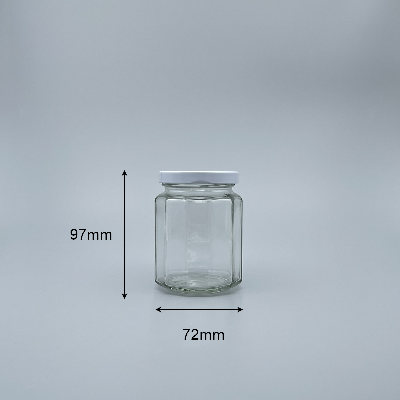 食品罐 十二角瓶 250ml RP-121 白蓋 63mm