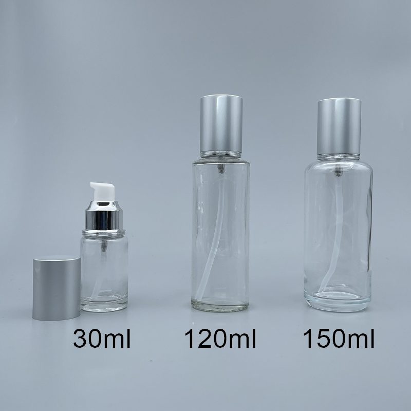 壓瓶 霧銀蓋 透玻 120ml L-1208