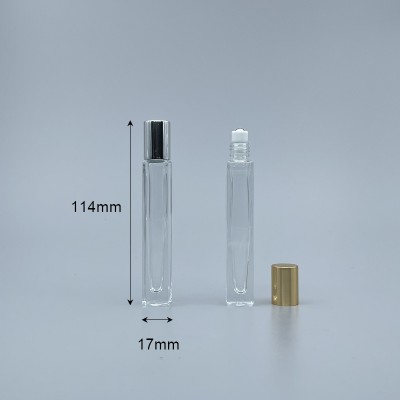 滾珠瓶 透明 四角型 10cc 鋼珠頭 金蓋