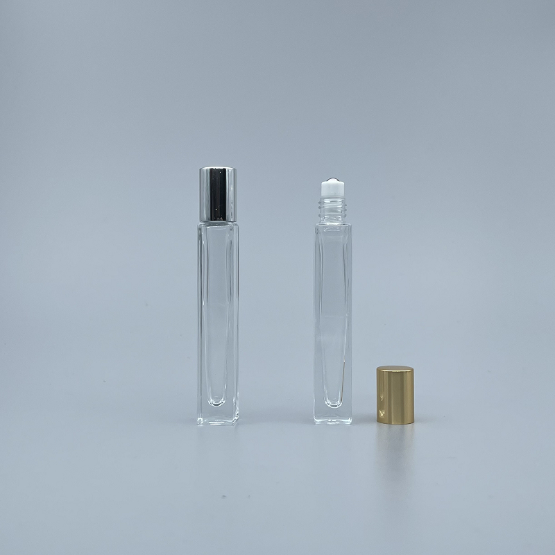 滾珠瓶 透明 四角型 10cc 鋼珠頭 金蓋