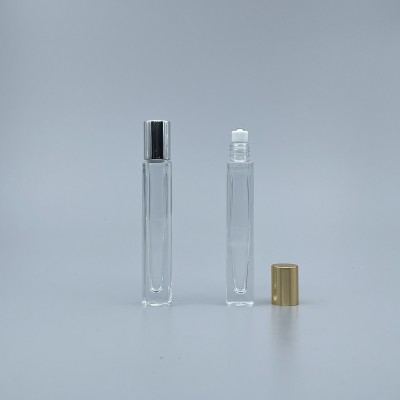 滾珠瓶 透明 四角型 10cc 鋼珠頭 銀蓋