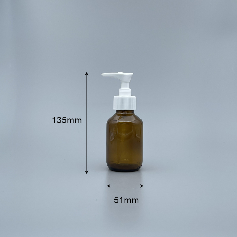 精油壓瓶 德國 茶 斜肩 100cc 白壓頭