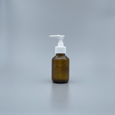 精油壓瓶 德國 茶 斜肩 100cc 白壓頭