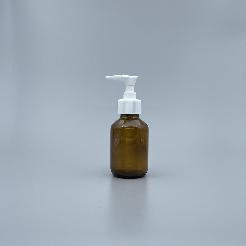 精油壓瓶 德國 茶 斜肩 100cc 白壓頭